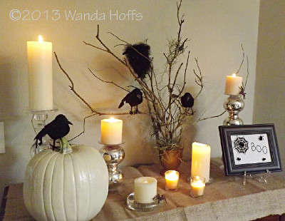 Camino De Mesa De Halloween - Diseño Con Cuervos Y Árboles, Tela De Lino, 33x183 Cm, Decoración Espeluznante